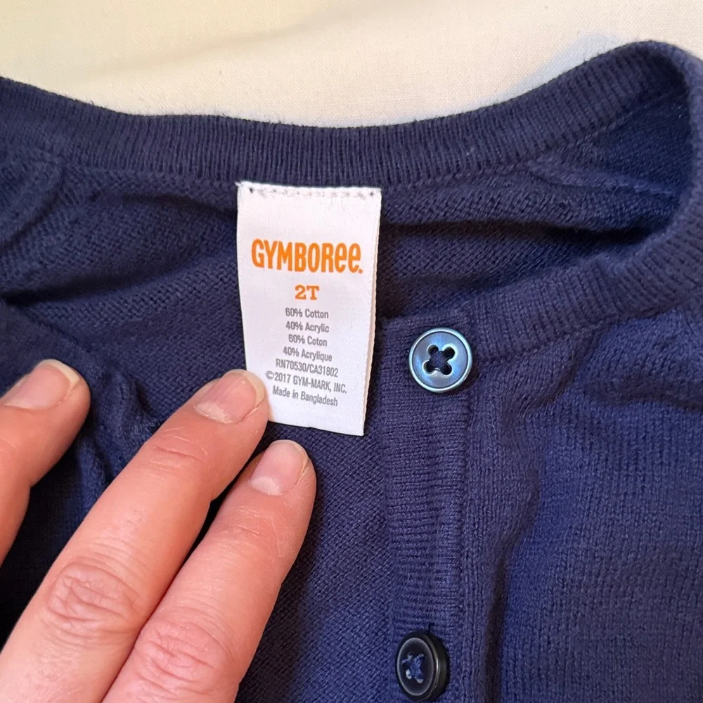 Gymboree Dark Blue Button-Up Cardigan 2t